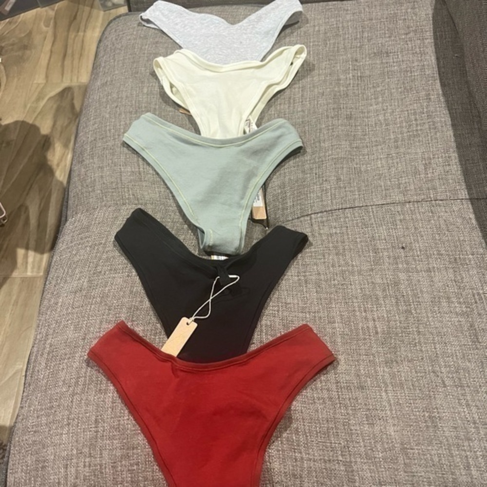 Skims Cotton Jersey Dipped Thong